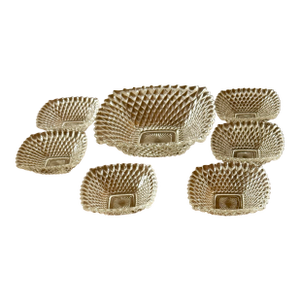 Indiana Glass Diamond Point Salad Bowl Set - Set of 7