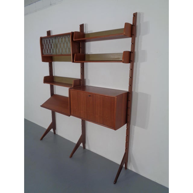 1950s Ergo Teak Wall Shelving Unit by John Texmon Einar Blindheim for Blindheim, Norway, 1950s, Set of 9 For Sale - Image 5 of 18