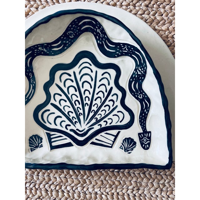 Ceramic Serpent and Shell Altar Clamshell/ Shell Wall Hanging Ceramic Sea Witch Altar For Sale - Image 7 of 8