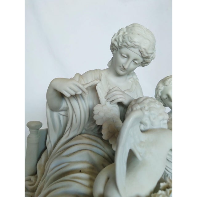 Figurative Meissen European Bisque Porcelain Figural Group With Crossed Swords Mark For Sale - Image 3 of 5