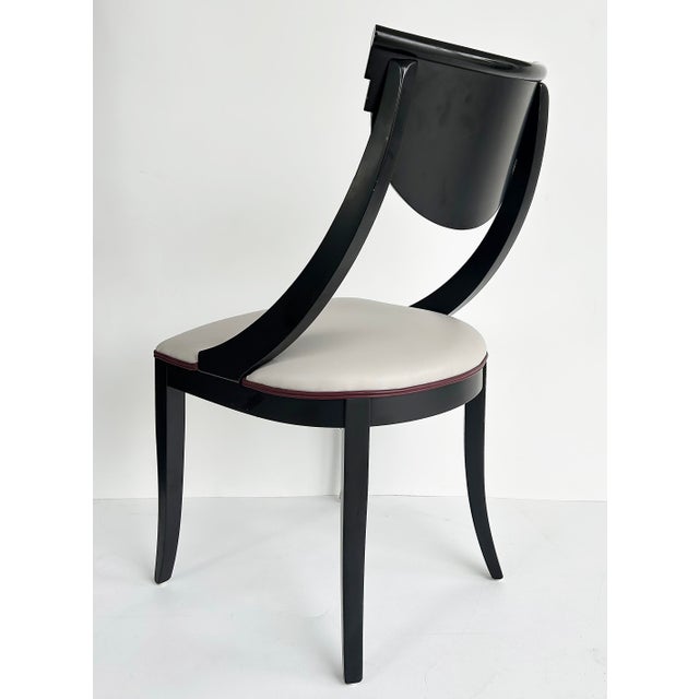 Wood Late 20th Century Attributed to Pietro Constantini Italian Regency Klism Os Dining Chairs, Set of 6 For Sale - Image 7 of 9