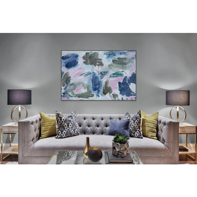 Abstract Contemporary Abstract Acrylic and Textiles on Canvas "Boogum Oogum" by Marcus Aitken For Sale - Image 3 of 9