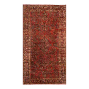 Pasargad Home Antique Sarouk Wool Area Rug- 8' 9" X 16' 2" , Red