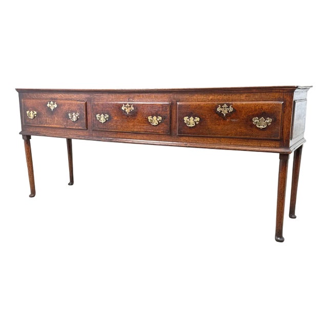 Antique Oak Padfoot Dresser Base, 1740 For Sale