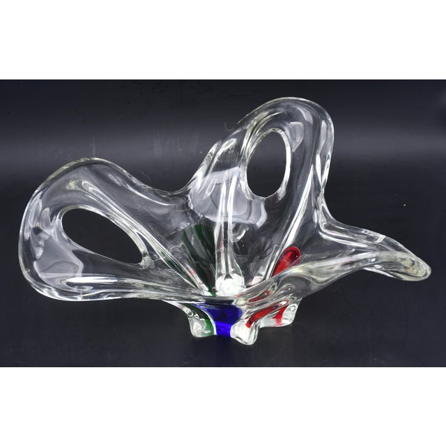 Vintage glass in good condition, suitable for use as a decorative item or centerpiece. Three colors: blue, red, and green...