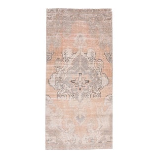 1970s Vintage Turkish Handmade Wool Cotton Orange Runner Rug For Sale