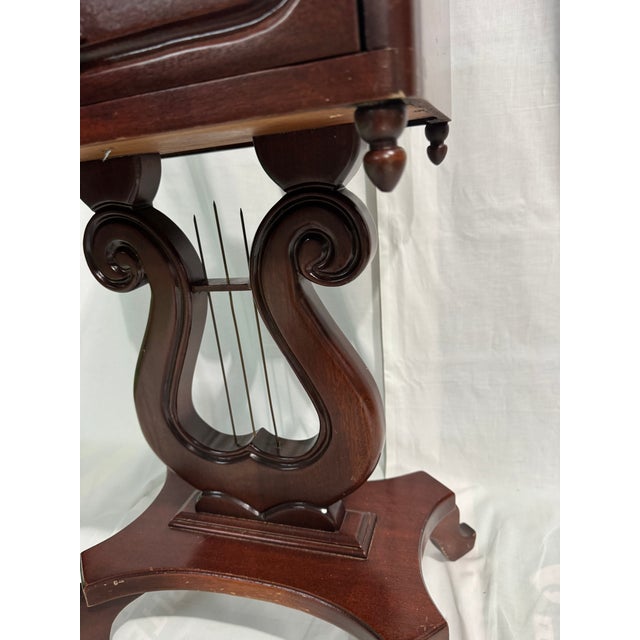 1960s 1960s Marble Top Accent Table With Harp Motif For Sale - Image 5 of 6