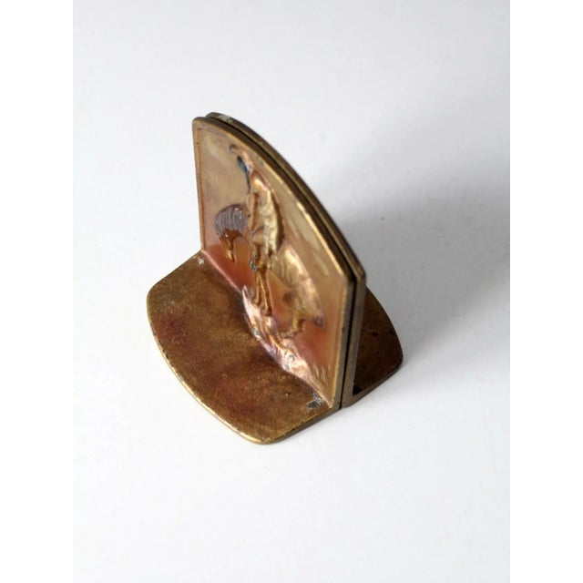 Metal Vintage End of Trail Bookends For Sale - Image 7 of 11