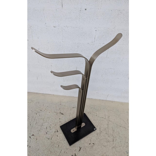 Brushed Steel and Marble Coat Rack from Acerbis International, 1970s For Sale - Image 10 of 14