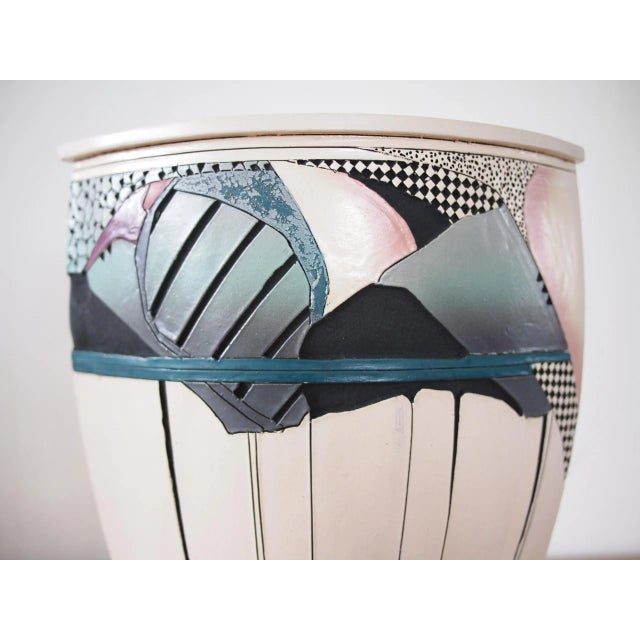 Late 20th Century Vintage Abstract Postmodern Ceramic Vase by Nancy April For Sale - Image 5 of 9