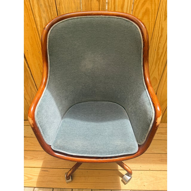 Wood Ward Bennett for Brickel Associates High Back Executive Office Chair in Mahogany Lacquered Ash, Circa 1975 For Sale - Image 7 of 14