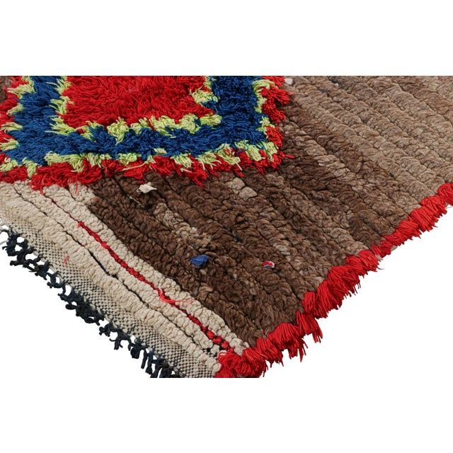 Vintage Moroccan Runner Rug With Red & Blue Diamond Medallions - Rug & Kilim For Sale In New York - Image 6 of 7