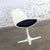 Mid-20th Century MCM Burke Tulip Side Chair No 115 White Shell Round Stationary Base & Black Cushion For Sale - Image 6 of 14