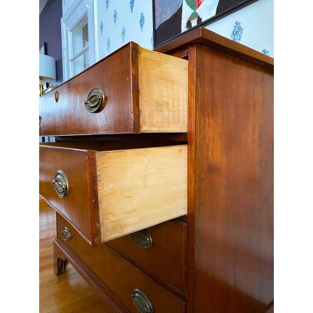 Antique Early 1800s New England Neoclassical Chest Made From Cherry and Mahogany For Sale - Image 12 of 12