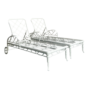 Vintage Regency Brown Jordan “Calcutta” Cast Aluminum Chaise Lounge - A Pair
