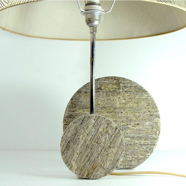 Metal Large Postmodern Italian Granite Table Lamp, 1970s For Sale - Image 7 of 13