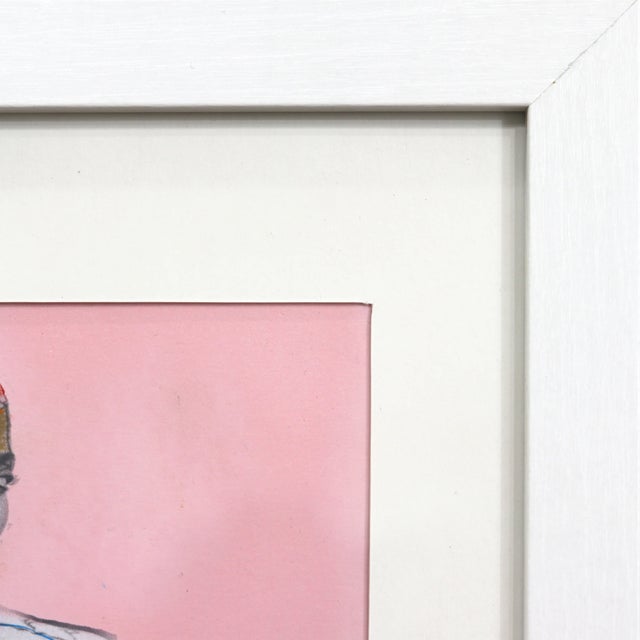 Figurative Flo - Colorful Figurative Painting on Paper Original Artwork by Fabio Coruzzi For Sale - Image 3 of 9