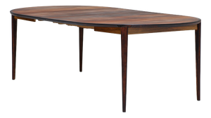 Round Extendable Dining Table in Rosewood by Henry Rosengren Hansen for Brande Møbelindustri, 1960s