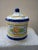 Overview: A charming, authentic vintage Italian majolica lidded canister featuring a hand-painted fruit motif...
