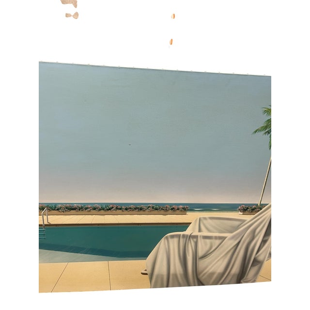 Pierre Coulon, Poolside Composition, 1982, Oil on Canvas For Sale - Image 7 of 10