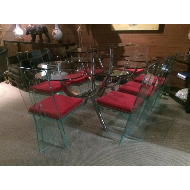 Transparent Set of Eight 1940s "Wisteria" Chairs by Charles Hollis Jones For Sale - Image 8 of 11