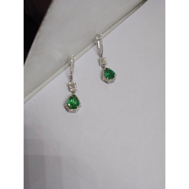 Gemstone Natural 18k Gold Diamond & Color Stone Stud Earrings, New Design For Sale - Image 7 of 8