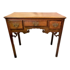 19th Century English Georgian 3-Drawer Lowboy Dressing Table
