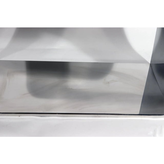 1970s Stanley Jay Friedman for Brueton Steel and Granite "Eclipse" Low Coffee Table For Sale - Image 5 of 11