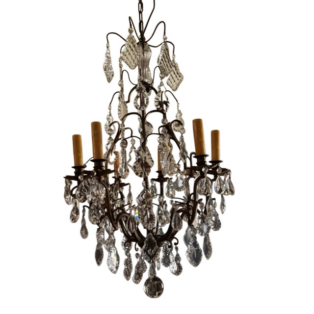 Antique Louis XV Style Crystal Chandelier For Sale - Image 4 of 13