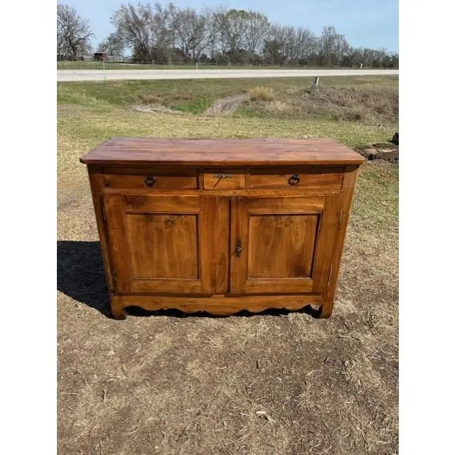 Wood 18th Century French Country Louis XV Walnut Sideboard / Buffet For Sale - Image 7 of 18