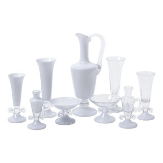 Vintage Glassware, 1970s, Set of 9 For Sale