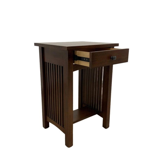 Mission 1 Drawer Spindle End Table For Sale - Image 9 of 15