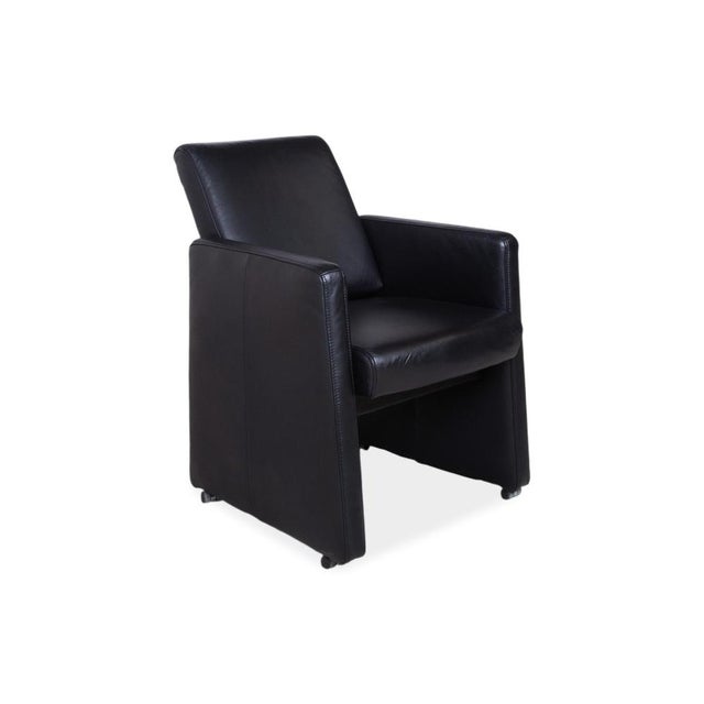 Armchair in Black Leather with Casters from Himolla For Sale - Image 4 of 15