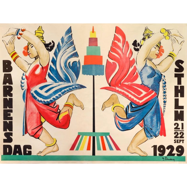 1929 Swedish Art Deco Poster, Barney's Dag (Children's Day) For Sale