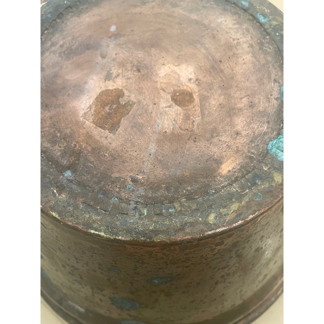 Antique Primitive Copper Basin Bucket Dovetail Cramp Seam For Sale In Chicago - Image 6 of 10