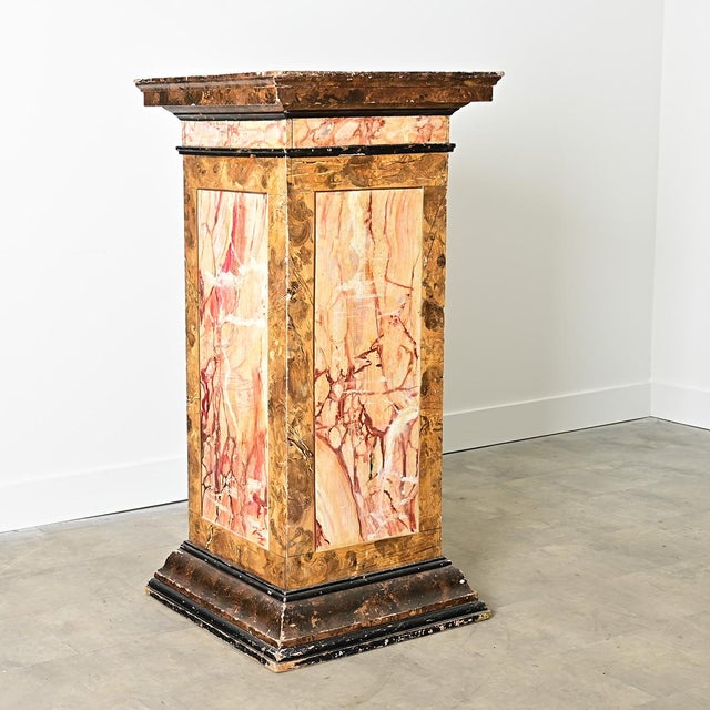 Dutch 19th Century Faux Marble Painted Column For Sale - Image 4 of 11