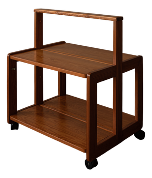 Vintage Folding Pine Serving Bar Cart, 1970s