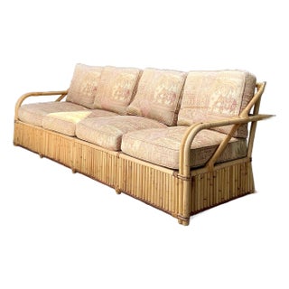 Vintage Bielecky Brothers Rattan Sofa For Sale