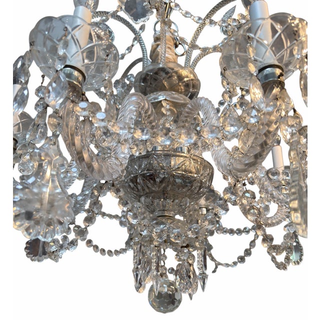 1950s 1950’s Venetian Crystal 8 Lite Chandelier For Sale - Image 5 of 5