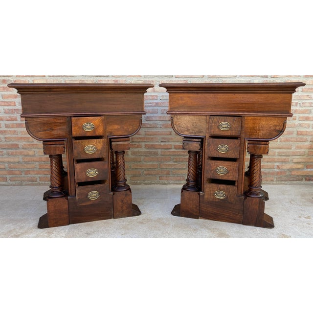 Pair of Spanish Empire Revival Console Tables with Spiral Columns, 1890s For Sale - Image 11 of 17