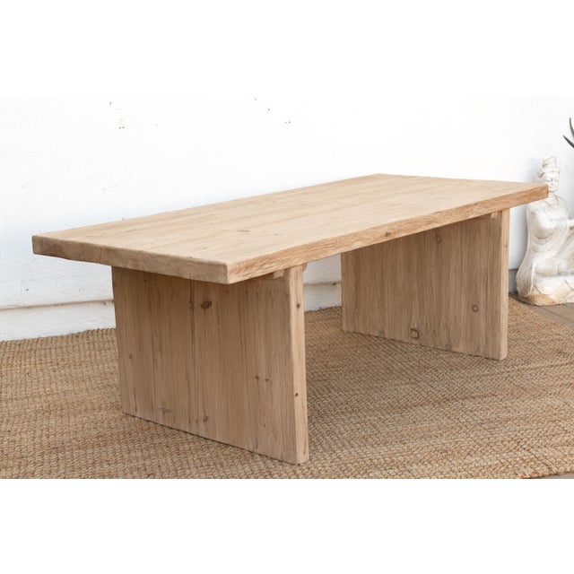 3" Thick Top Camargue Reclaimed Wood Pedestal Dining Table For Sale - Image 17 of 18