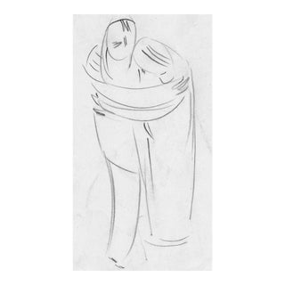 1940s Helen Malta Embracing Couple Drawing For Sale
