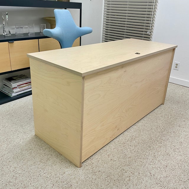 Modern Executive Desk in Latvian Birch Plywood with modesty panel and closed sides Material: 1" thick Latvian birch wood...