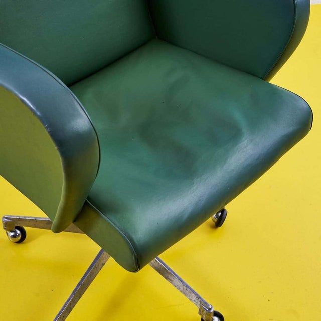 Vintage Green Office Chair For Sale - Image 3 of 11