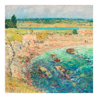 Vintage Coastal Art Print – Newport Beach by Childe Hassam, 28" X 28" For Sale