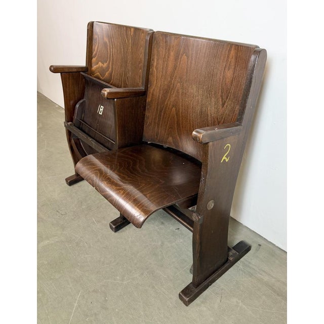 Vintage Two-Seater Cinema Bench from Ton, 1960s For Sale - Image 14 of 18