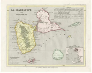 French Map with Inset of Pointe-À-Pitre