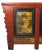 Wood Late 19th Century Hand Painted 78" Long Red Gansu Sideboard Cabinet For Sale - Image 7 of 13