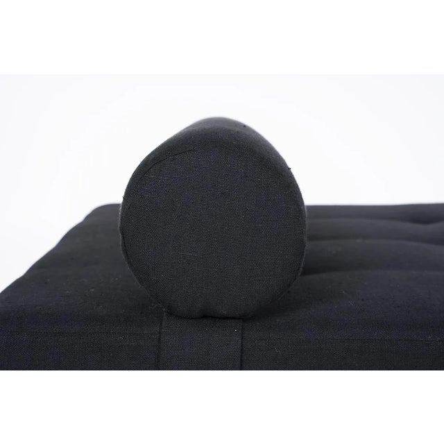 Daybed in Elm and Black Linen, 1980 For Sale - Image 6 of 9