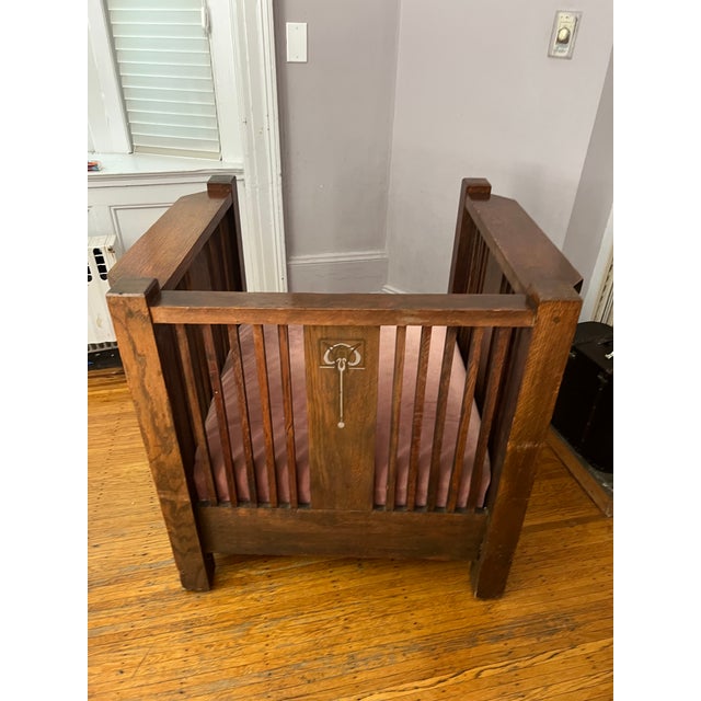 Morris & Co. Morris Style Cube Chair With Vertical Slats For Sale - Image 4 of 9
